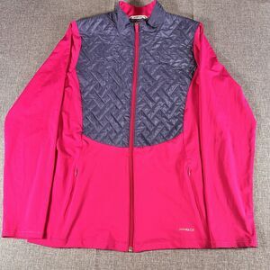 Women's Annika Cutter & Buck Size Large Pink Full Zipper Fleece Jacket Golf
